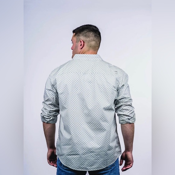 Men’s White Nine Line Button Down - Picture 6 of 8